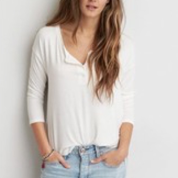 American Eagle Outfitters Tops - american eagle open neck henley